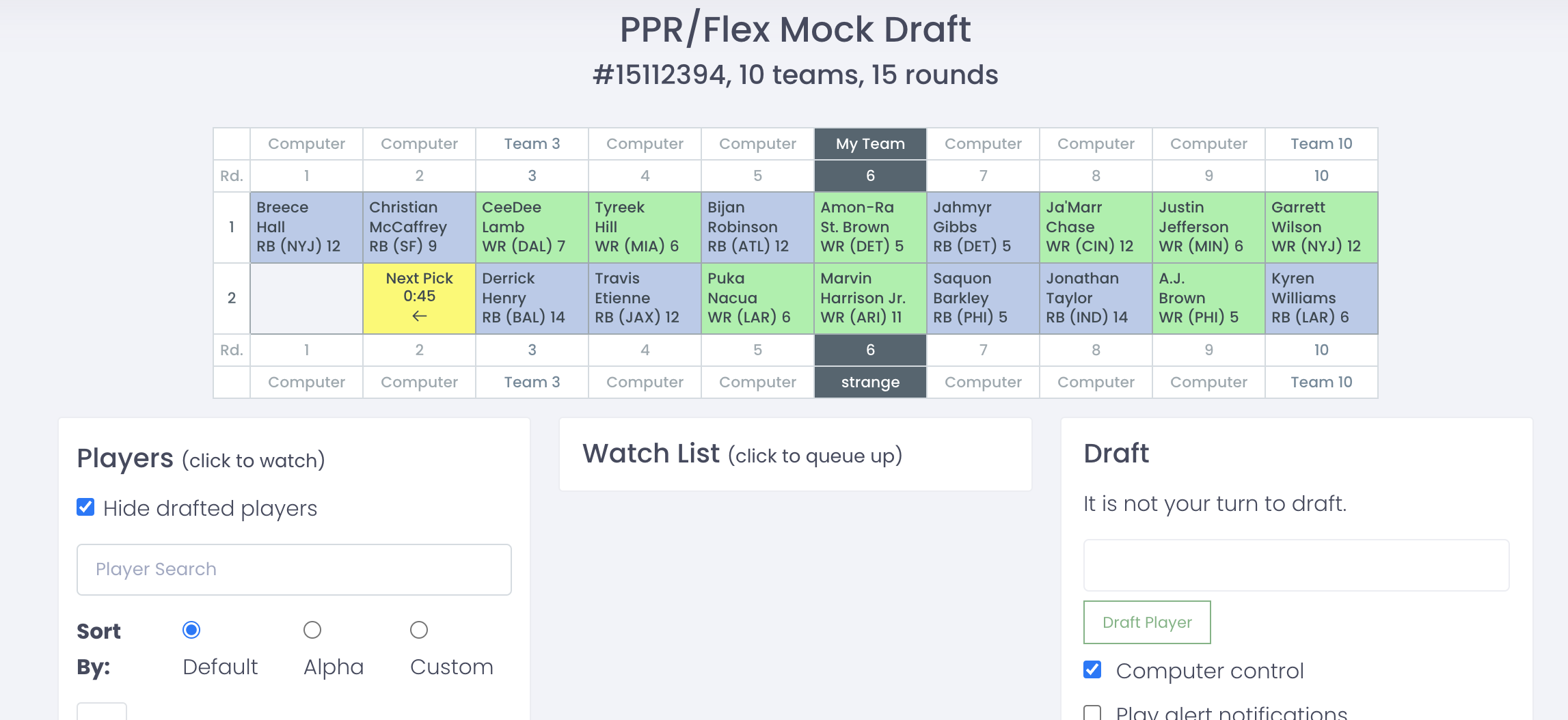 Fantasy Football Mock Draft Simulator, Free 2024 NFL Mock Draft Sim